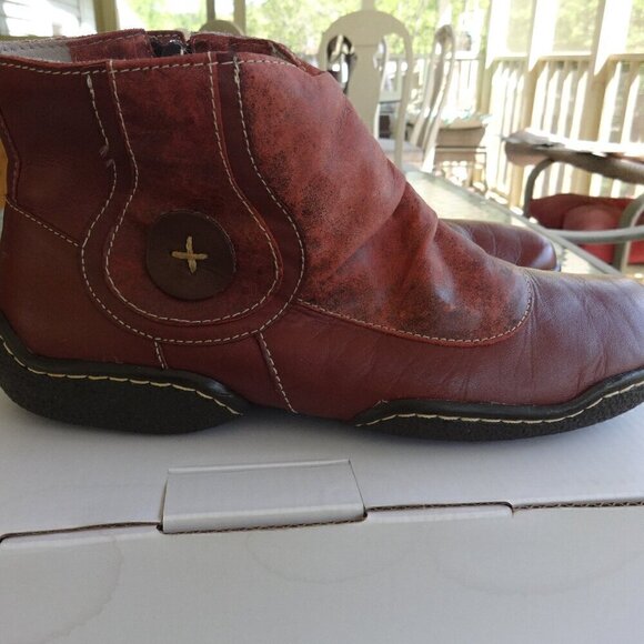 J.gean Brazian leather women's ankle boots side zip padded insole size 7-71/2 US - Picture 3 of 16